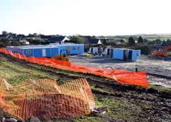 Site compound - site huts arrive