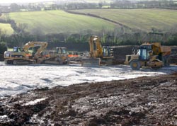 Site compound - levelling for the heavy plant