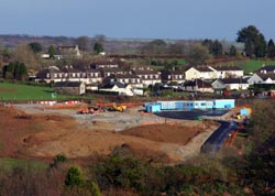 A390 looking East from Treburgie - Dobwalls in the distance with the site huts