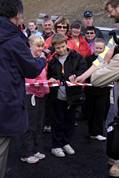 cutting the ribbon