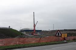 Installing the beams at the eastern junction