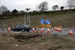 Traffic on the roundabout