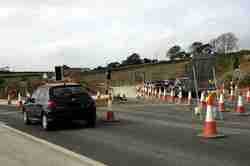 Traffic on the roundabout