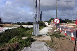 A38 - Five lanes - looking west down the A38