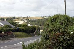 A38 - Five lanes - looking west down the A390