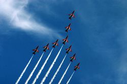 Red Arrows over Fowey