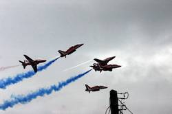 Red Arrows over Fowey