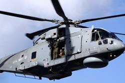 Royal Navy Merlin over Dartmouth