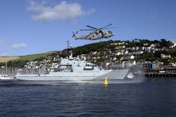 Royal Navy Merlin over Dartmouth
