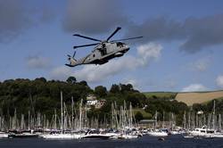 Royal Navy Merlin over Dartmouth