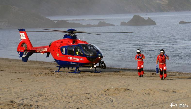 5 August 2017 - Shout #4 Devon Air Ambulance landing on East Looe beach © Ian Foster / fozimage