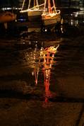 Christmas lights on the East Looe River