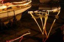 Christmas lights on the East Looe River