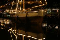 Christmas lights on the East Looe River