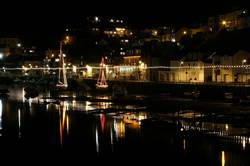 Christmas lights on the East Looe River