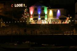 Christmas lights on the East Looe River