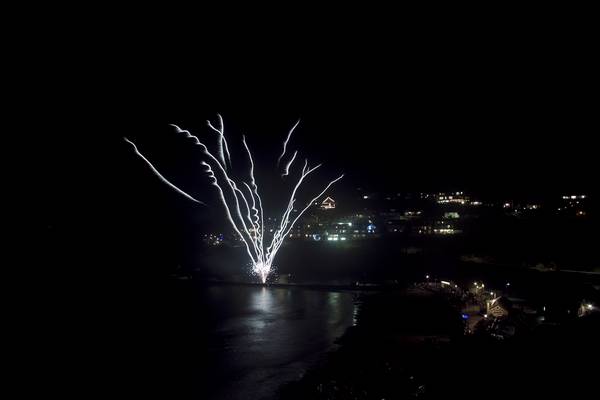 Looe New Years Eve - 2012 - Fireworks over the Banjo Pier - © Ian Foster / fozimage