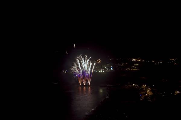 Looe New Years Eve - 2012 - Fireworks over the Banjo Pier - © Ian Foster / fozimage