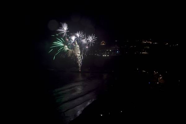 Looe New Years Eve - 2012 - Fireworks over the Banjo Pier - © Ian Foster / fozimage