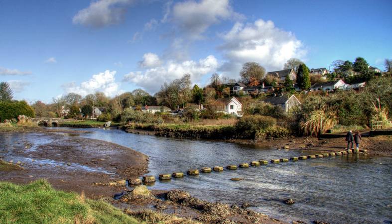 Western Morning View - Stepping stones across the River Lerryn at low tide - © Ian Foster / fozimage