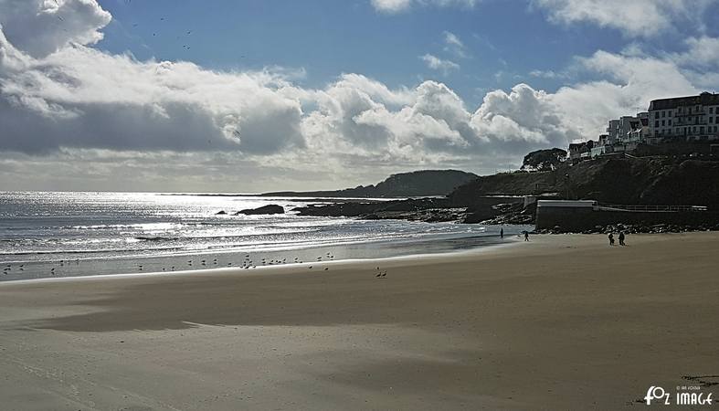 27 February 2017 - Sunshine on East Looe beach between the hail storms © Ian Foster / fozimage