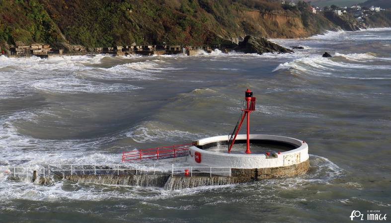 2 February 2017 - Banjo Pier braving the strong southerly winds half an hour after high tide this morning © Ian Foster / fozimage