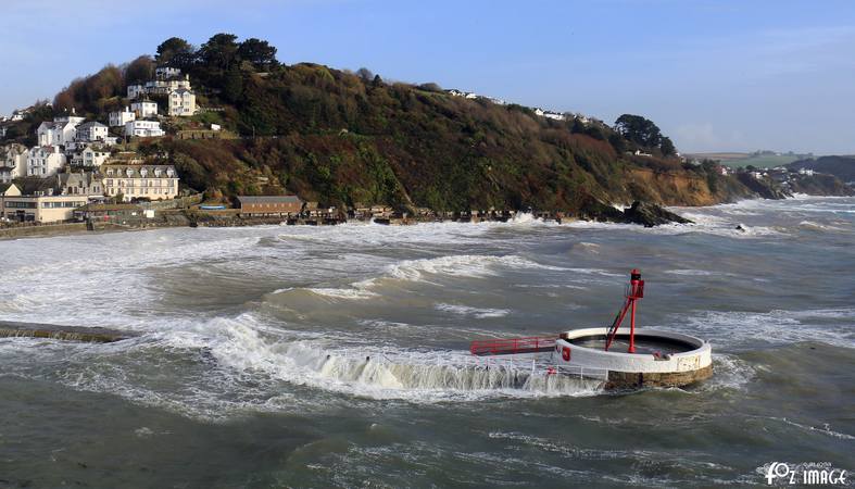 2 February 2017 - Banjo Pier braving the strong southerly winds half an hour after high tide this morning © Ian Foster / fozimage