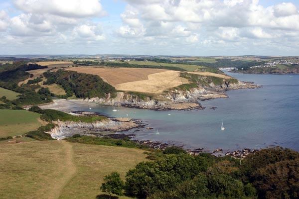 Polridmouth beach and Fowey