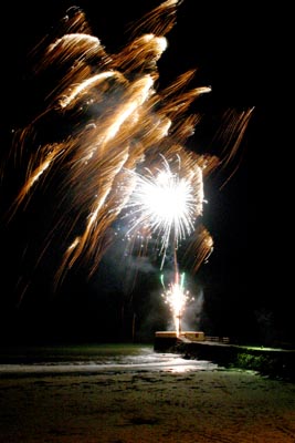 Fireworks over the Banjo Pier