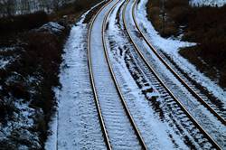 Dobwalls railway line at sunset