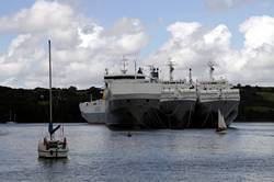 UECC car transporters moored by the King Harry ferry