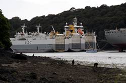 UECC car transporters moored by the King Harry ferry