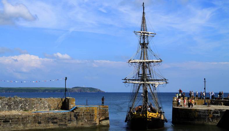 Western Morning View - The tall ship Phoenix entering Charlestown harbour - © Ian Foster / fozimage