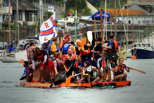 10th July 2011 - Looe's festival of the sea ends with the fun and excitement of a raft race.