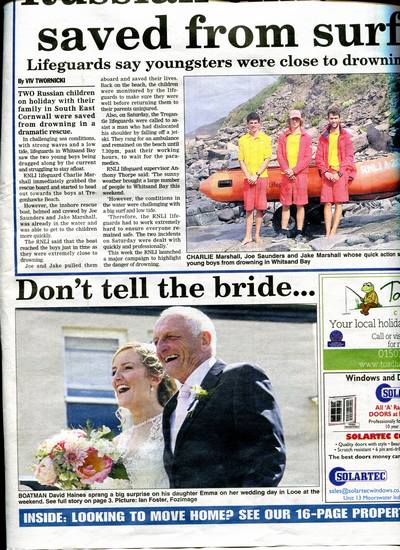 Cornish Times front page