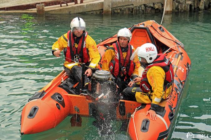 12 July 2017 - Restarting the Mariner outboard engine © Ian Foster / fozimage