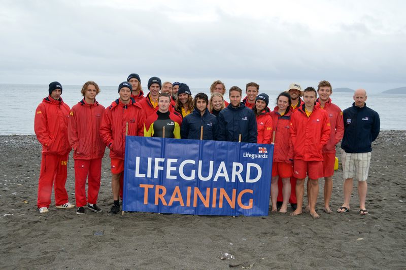 28 June 2017 - RNLI Lifeguards on Seaton beach © RNLI / Carrie Garrad