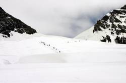 A 45 minute hike takes you to the Monchsjochhutte