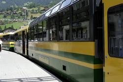 Wengernalpbahn train from Kleine Scheidegg to Grindelwald