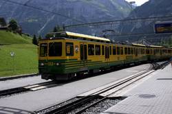 Wengernalpbahn train from Kleine Scheidegg to Grindelwald