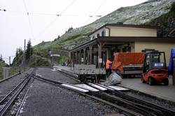 Rack system at Schynige Platte Bergstation