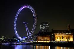 London eye and county hall at night