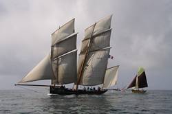 Looe Lugger Regatta - start of the first race