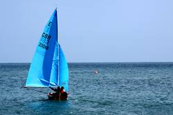 Sailing out into Looe Bay