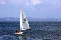 Sailing out into Looe Bay