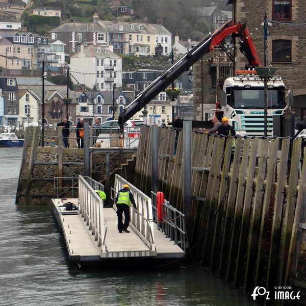 16 March 2017 - Hoisting the landing pontoon access ramp into position © Ian Foster / fozimage