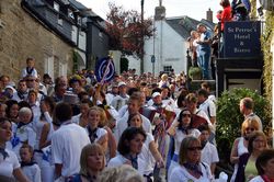 Padstow institute - Blue Ribbon Oss supporters