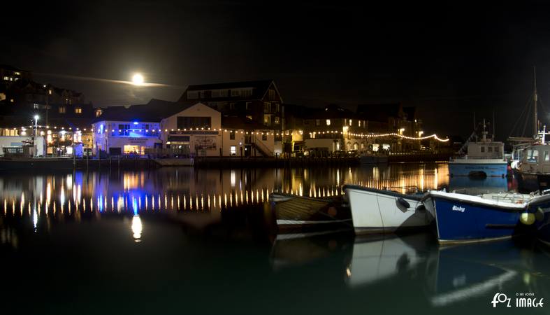 5 October 2017 Harvest moon over East Looe © Ian Foster / fozimage