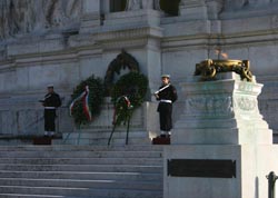 Eternal flame over the tomb of the unknown soldier