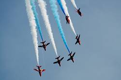 Allied Air Salute -  Red Arrows - Plymouth Hoe